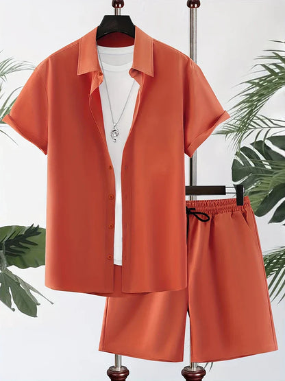 Comfortable Aloha Shirt and Shorts Beach Set