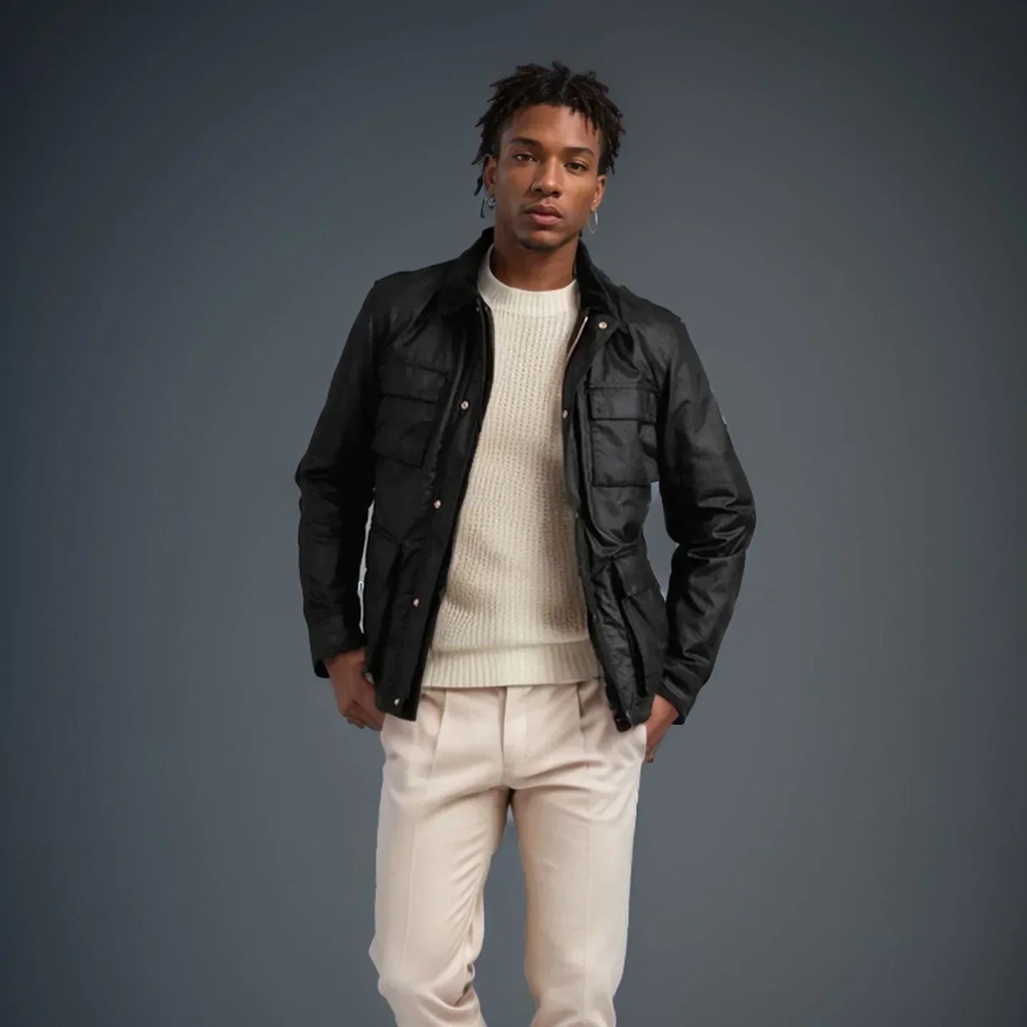 Classic Mens Bomber Jacket - Comfortable Multi Pocket Coat - OutfitLondon