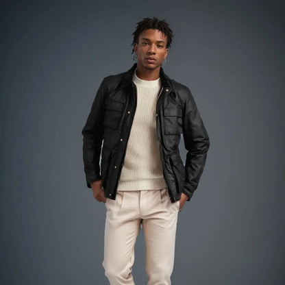 Classic Mens Bomber Jacket - Comfortable Multi Pocket Coat - OutfitLondon