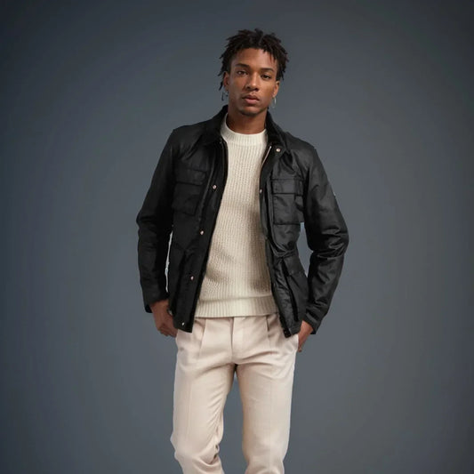 Classic Mens Bomber Jacket - Comfortable Multi Pocket Coat - OutfitLondon