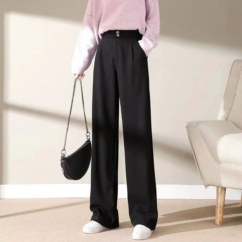 Relaxed Fit Warm Straight Leg Trousers