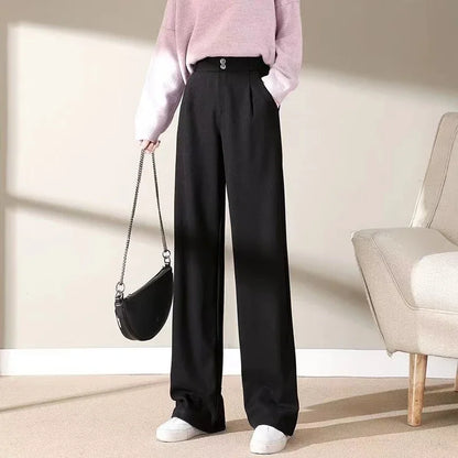 Relaxed Fit Warm Straight Leg Trousers