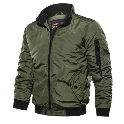 Slim Fit Leather Bomber Jacket