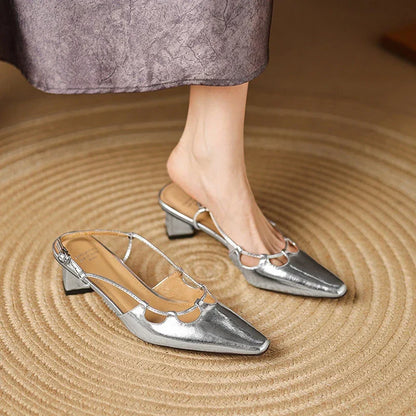 Authentic Leather High Heel Sandals