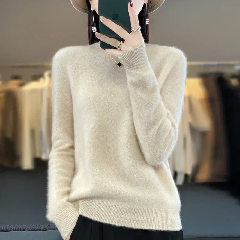 Premium Women's Merino Wool Crew Neck Sweater