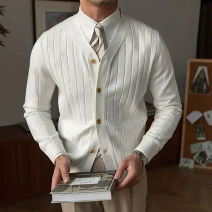 Men's Wool Blend V Neck Sweater Slim Fit