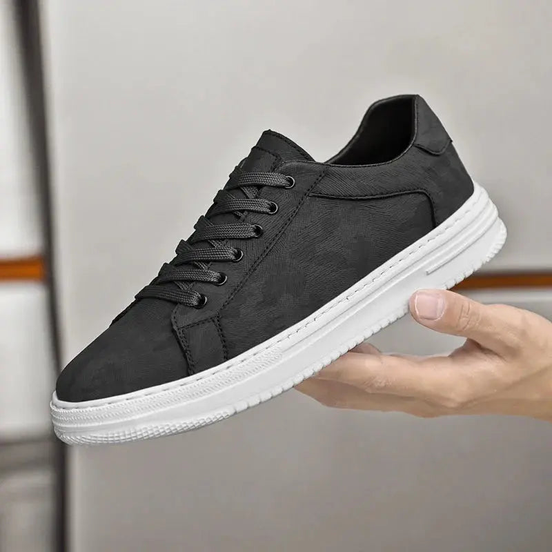 Premium Leather Sneakers - Classic Style Comfort Shoes