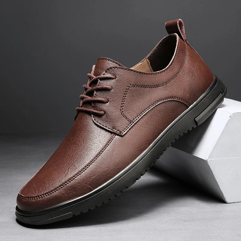 Brown Real Leather Oxford Shoes - OutfitLondon