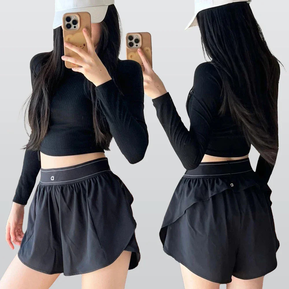 Comfortable High Waisted Women's Moisture Wicking Yoga Shorts - OutfitLondon