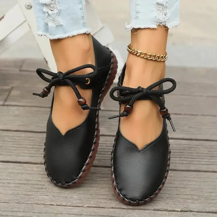 Comfortable Low-Heel Lace-Up Shoes