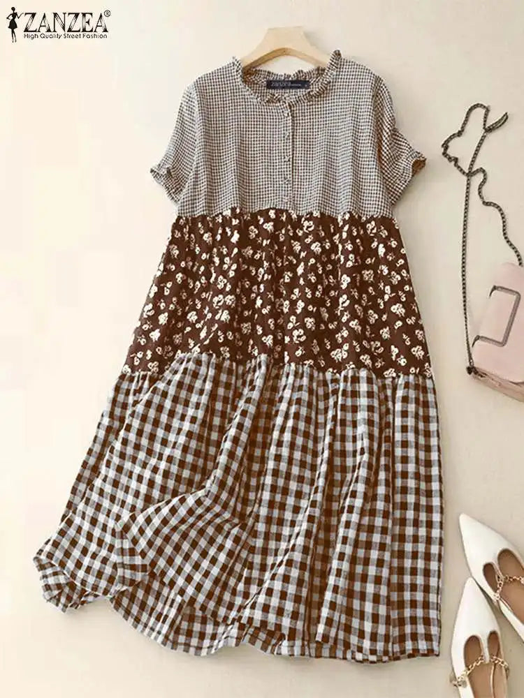 Timeless Plaid Maxi Dress - OutfitLondon