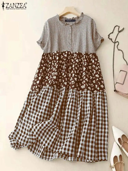 Timeless Plaid Maxi Dress - OutfitLondon