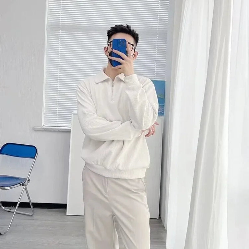 Casual Loose Fit Mens Quarter Zip Jumper