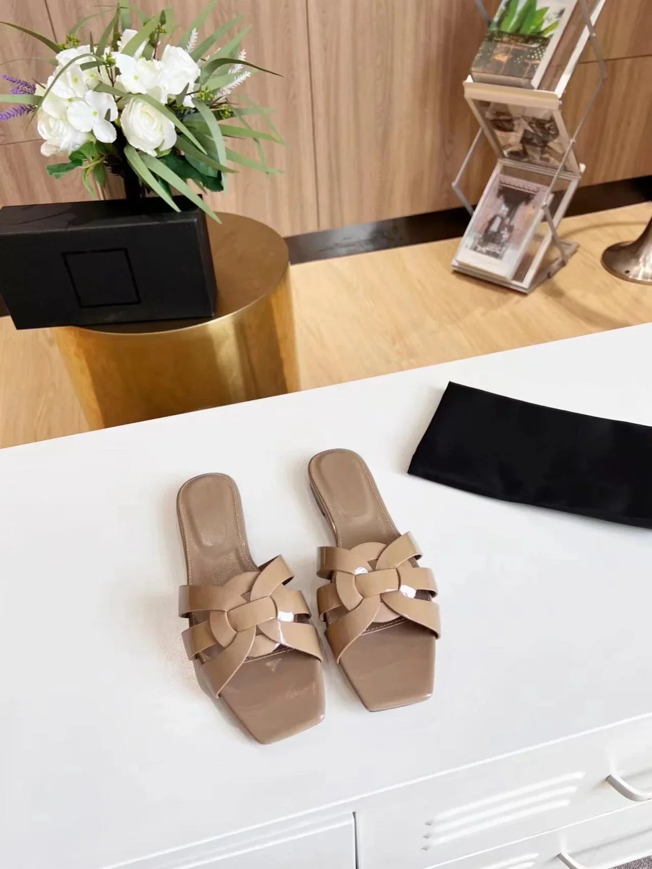 Genuine Leather Soft Slide Sandals