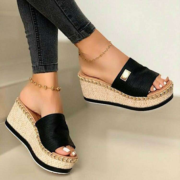 Comfortable Brown Espadrille Wedge Sandals