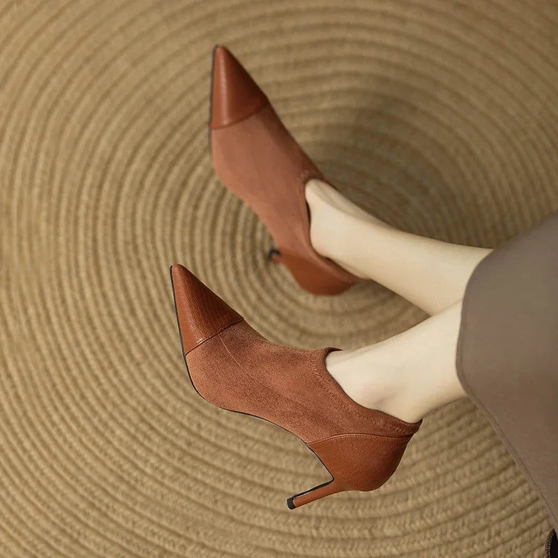 Elegant Genuine Leather High Heels
