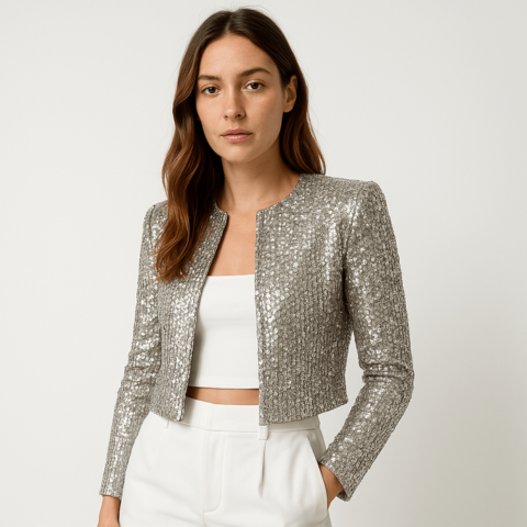 Glittering Short Womens Party Jacket