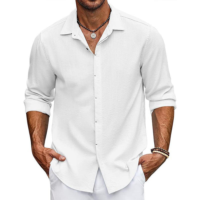 Comfortable Fit Cotton Blend Dress Shirt - OutfitLondon