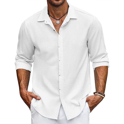 Comfortable Fit Cotton Blend Dress Shirt - OutfitLondon