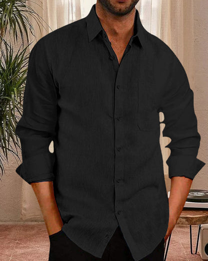 Casual Button Down Shirt with Rounded Hem