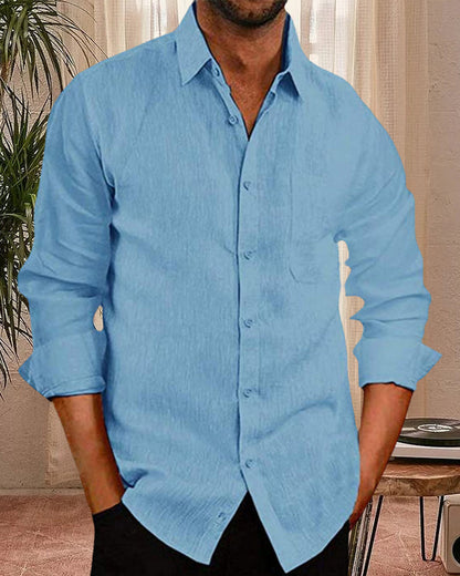 Casual Button Down Shirt with Rounded Hem