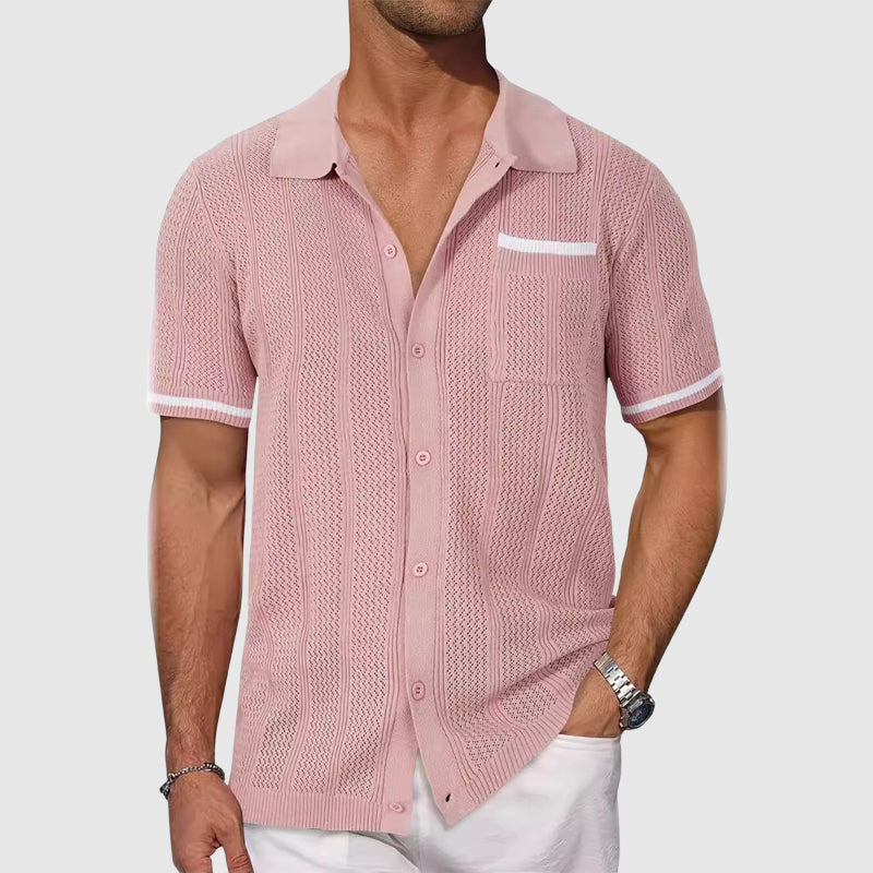 Relaxed Fit Casual Shirt with Contrast Trim