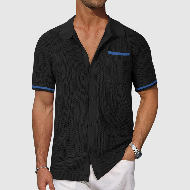 Relaxed Fit Casual Shirt with Contrast Trim