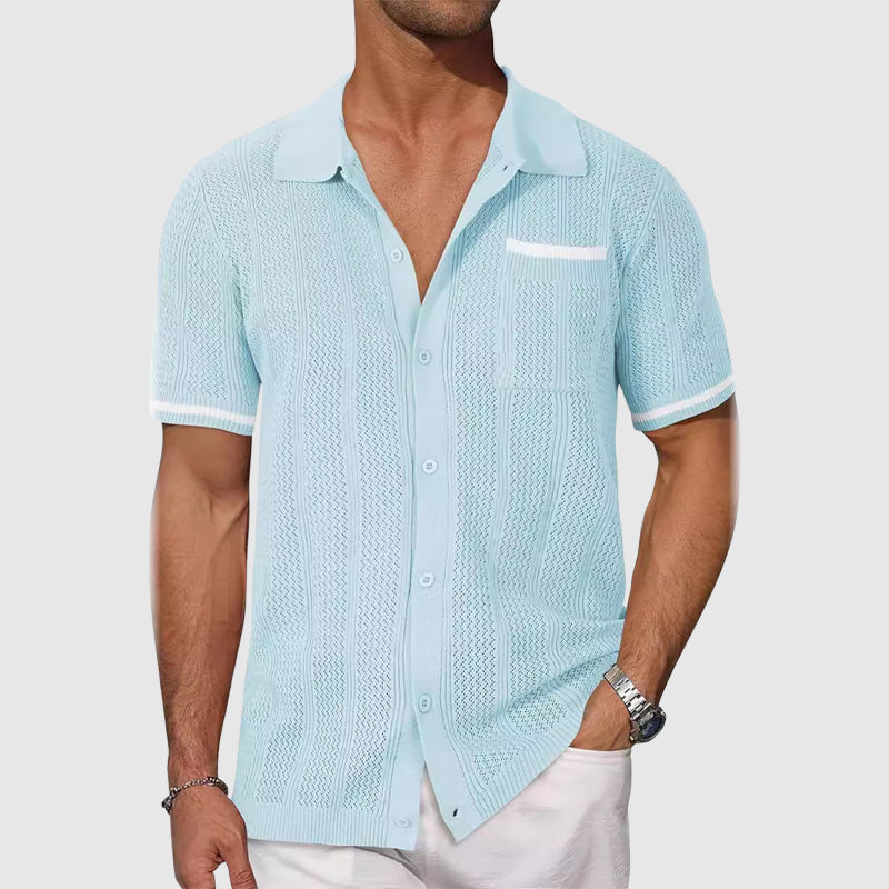 Relaxed Fit Casual Shirt with Contrast Trim