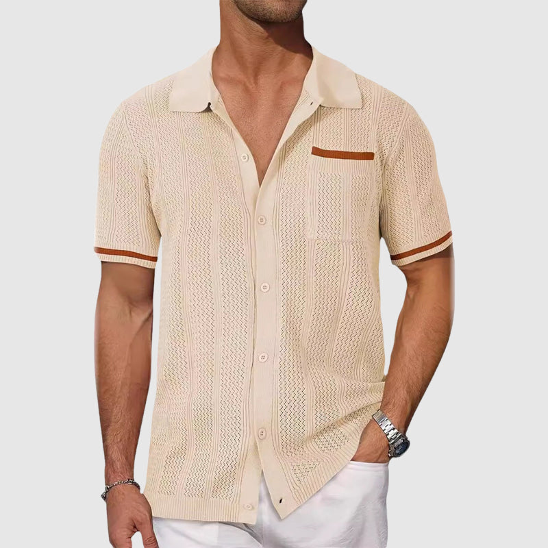 Relaxed Fit Casual Shirt with Contrast Trim - OutfitLondon