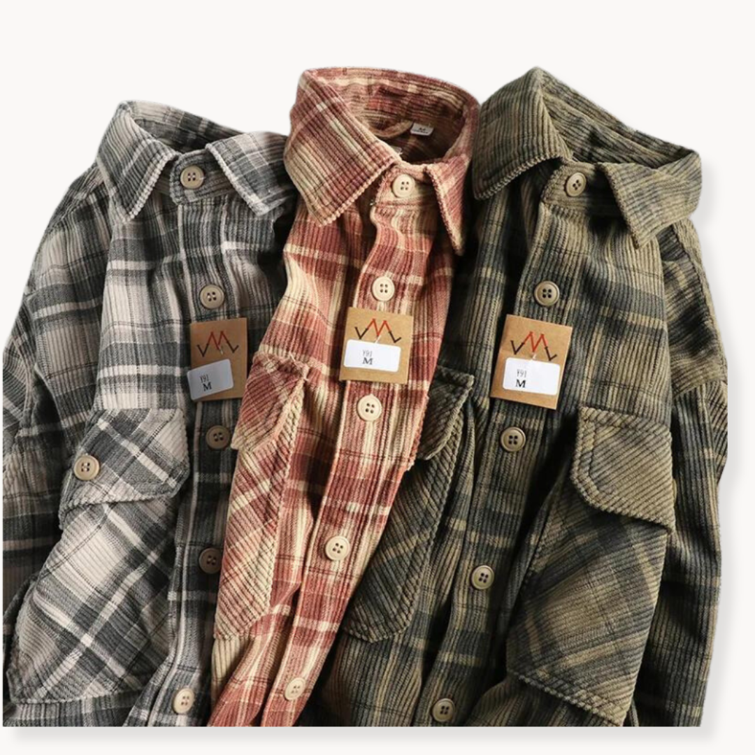 Casual Corduroy Button Down Relaxed Fit Shirt