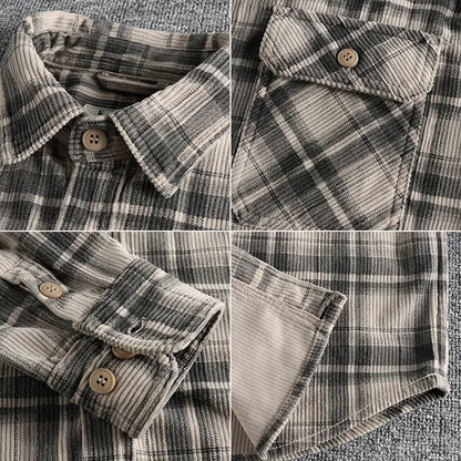 Casual Corduroy Button Down Relaxed Fit Shirt