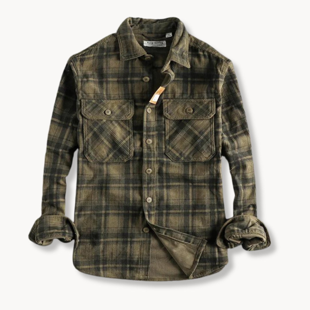 Casual Corduroy Button Down Relaxed Fit Shirt