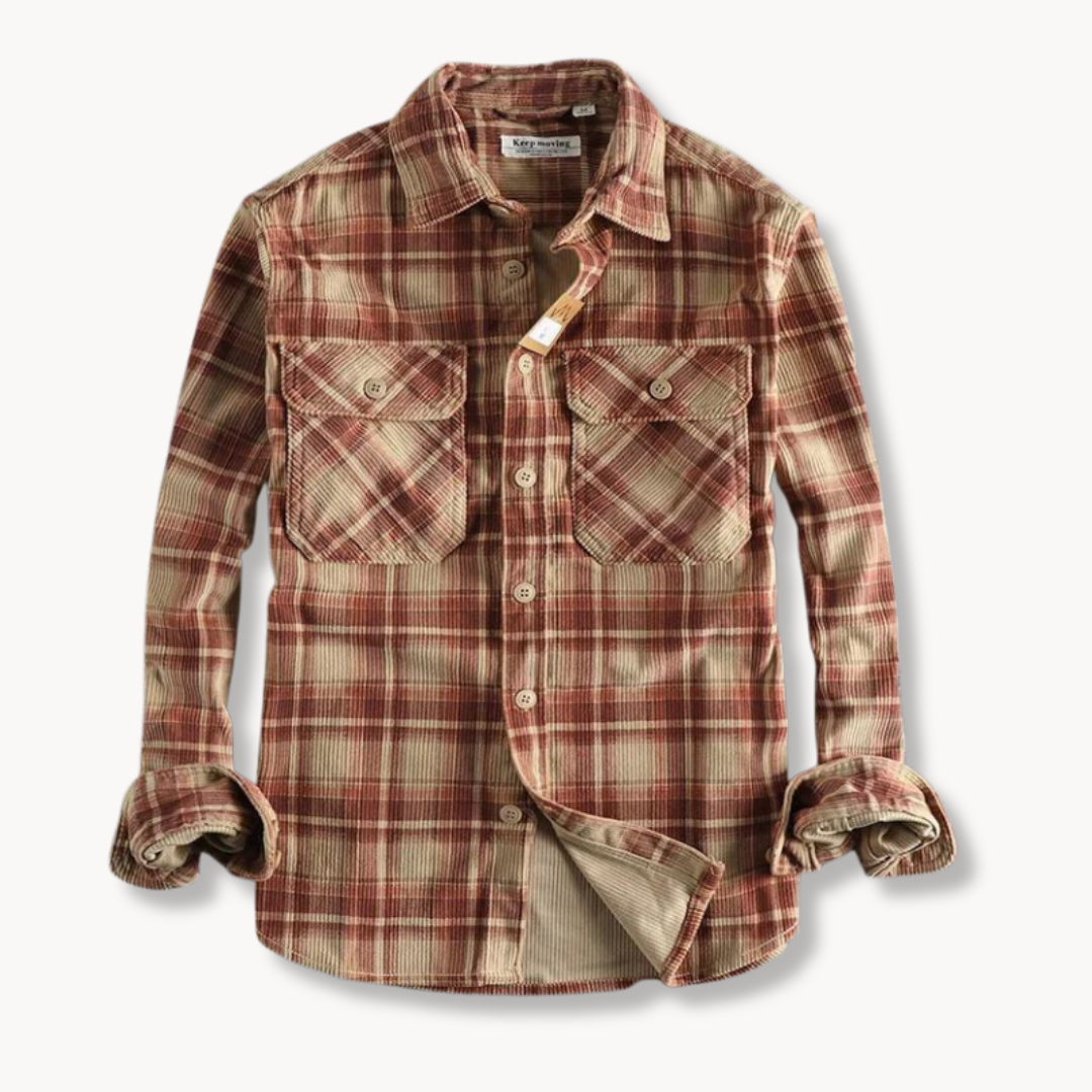 Casual Corduroy Button Down Relaxed Fit Shirt