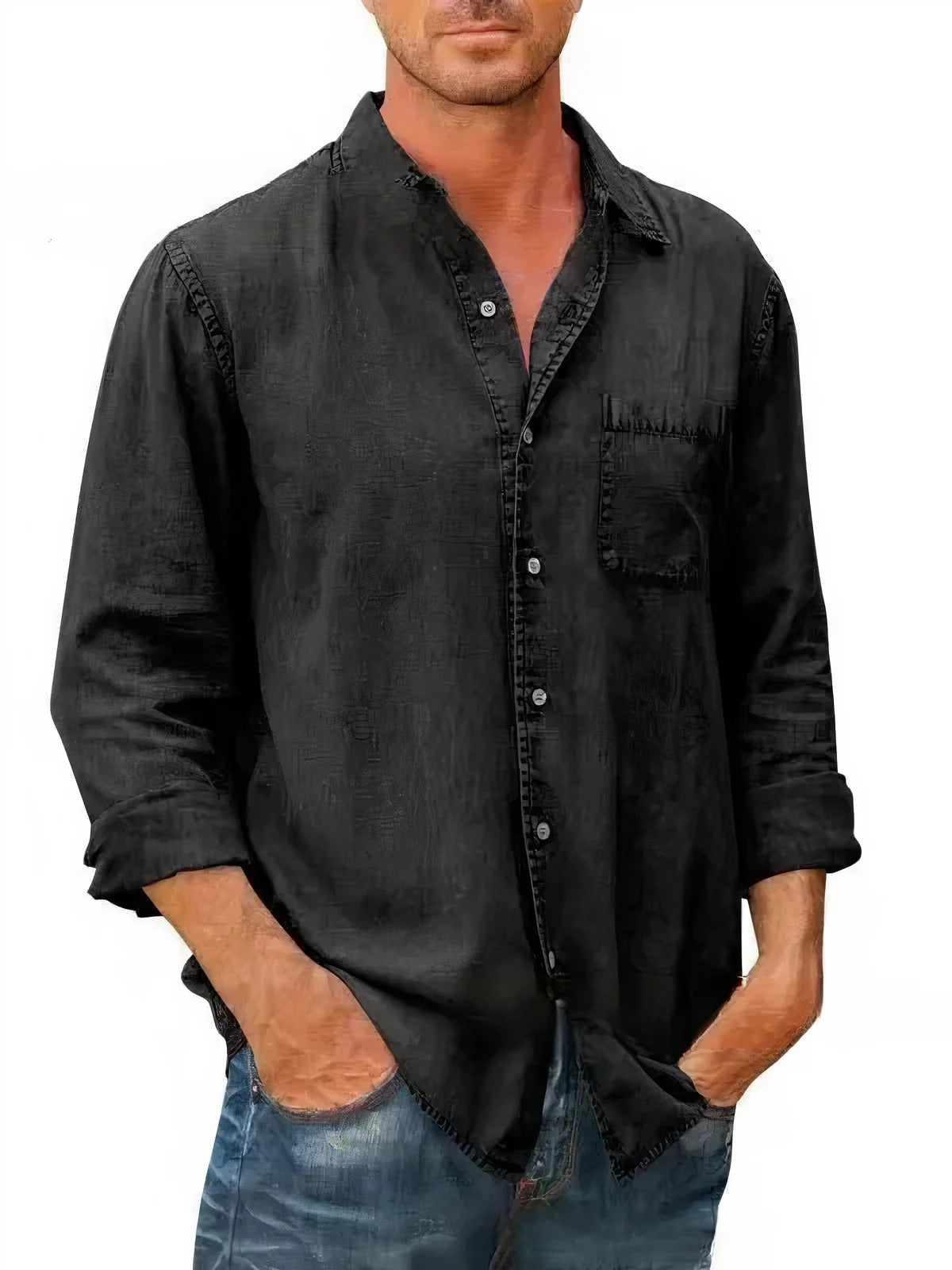 Relaxed Fit Casual Button Down Denim Shirt