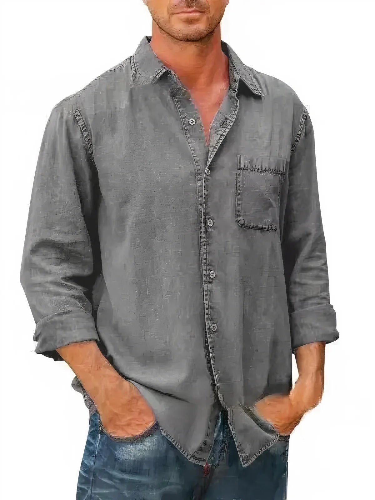 Relaxed Fit Casual Button Down Denim Shirt