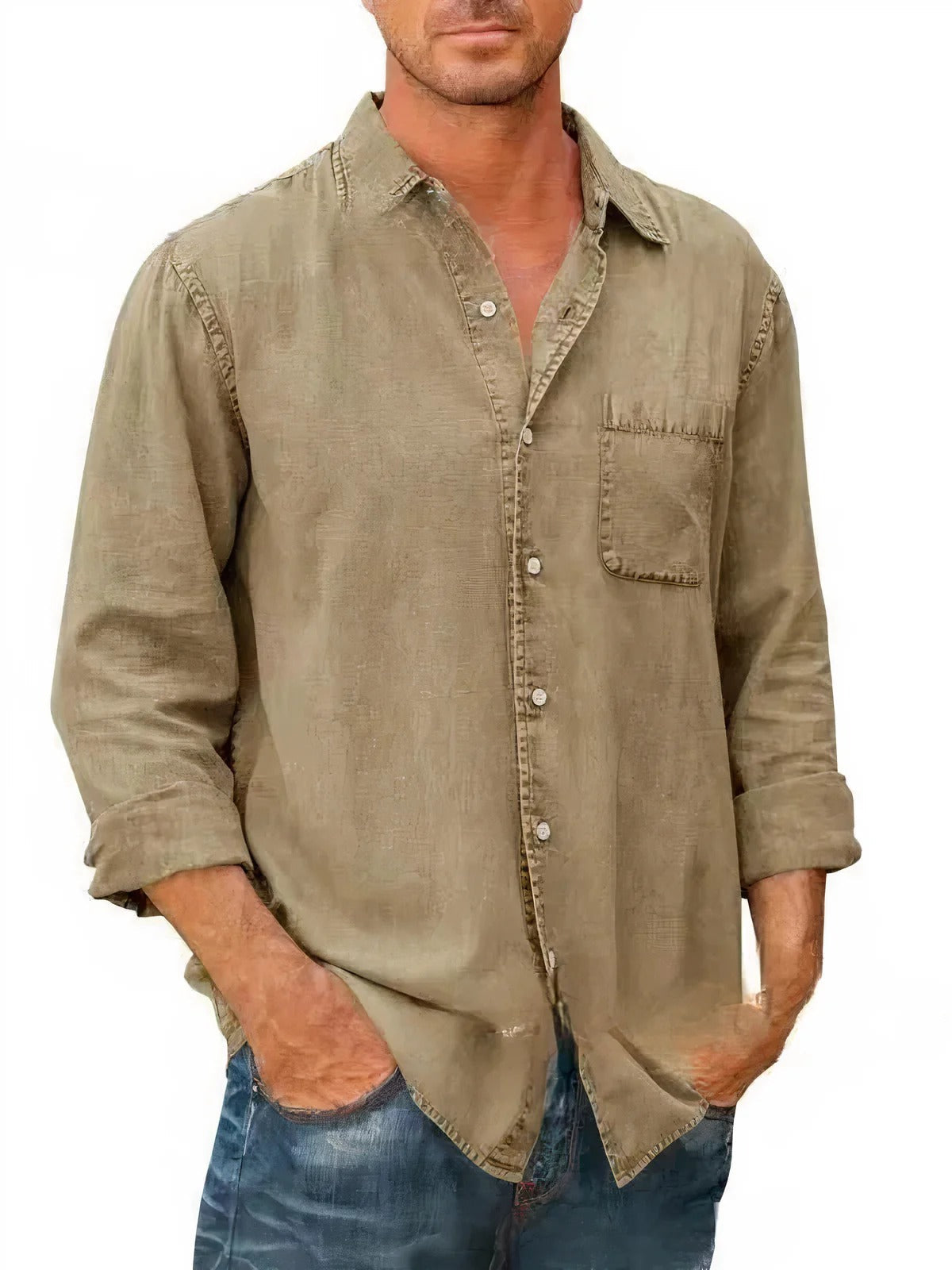 Relaxed Fit Casual Button Down Denim Shirt