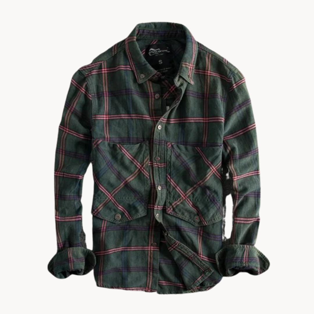 Classic Plaid Button Down Flannel Shirt - OutfitLondon