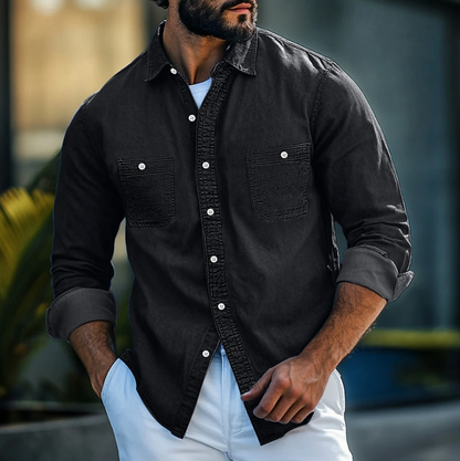 Comfortable Long Sleeve Cotton Blend Shirt
