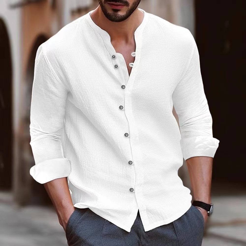 Slim Fit Dress Shirt with Classic Collar and Cuff Detail - OutfitLondon