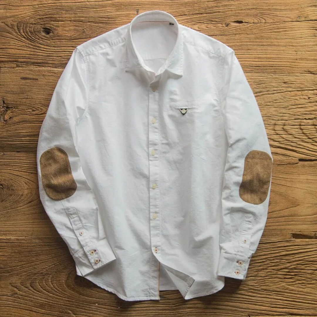 Casual Soft Blend Shirt with Patch Detail