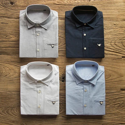 Casual Soft Blend Shirt with Patch Detail