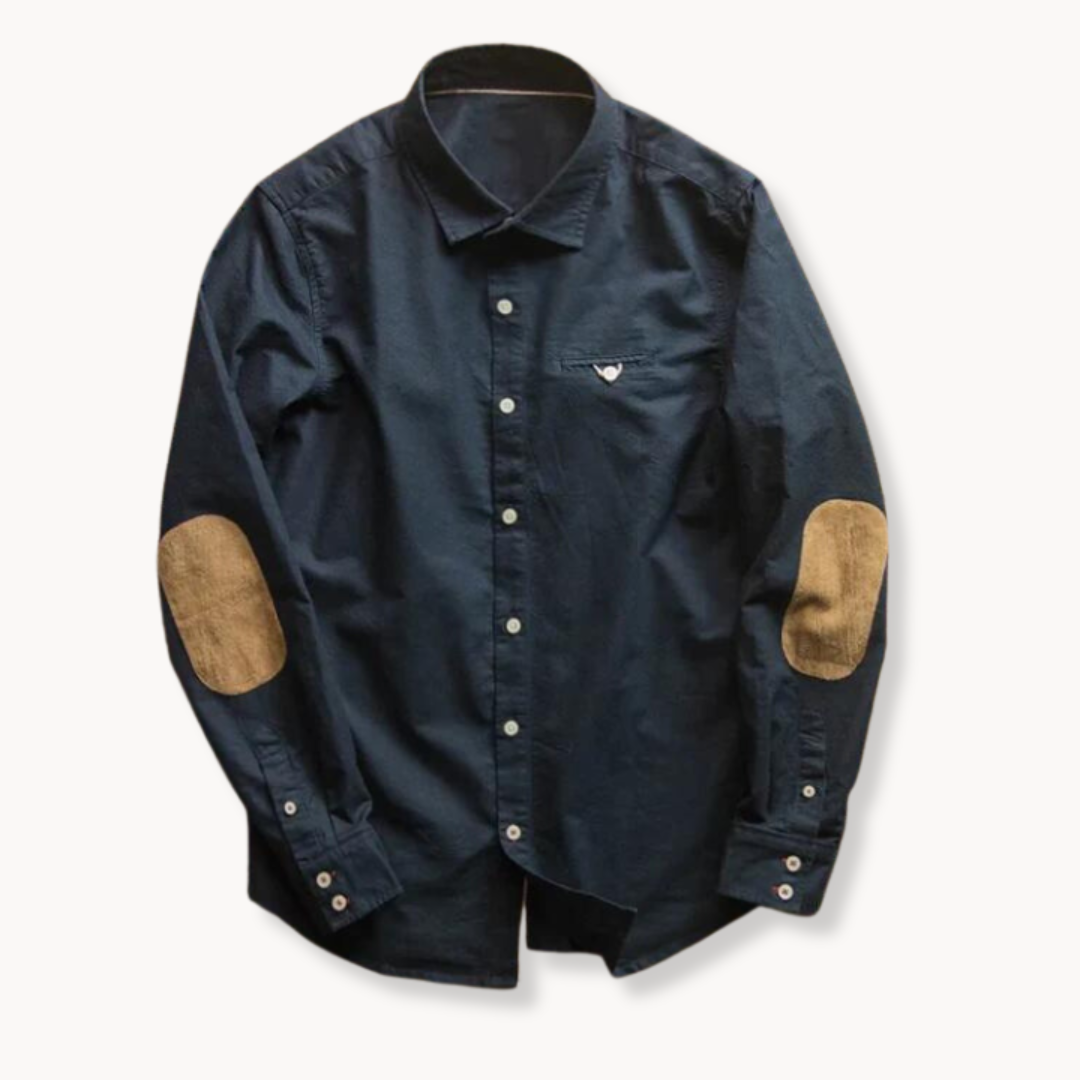 Casual Soft Blend Shirt with Patch Detail