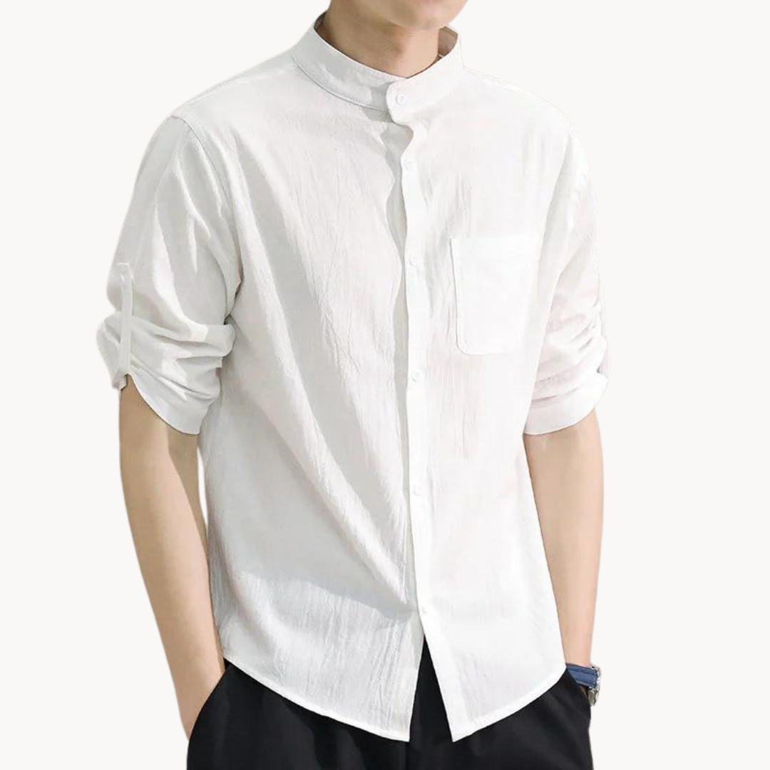 Casual Fit Polyester Button Down Shirt