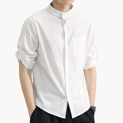 Casual Fit Polyester Button Down Shirt