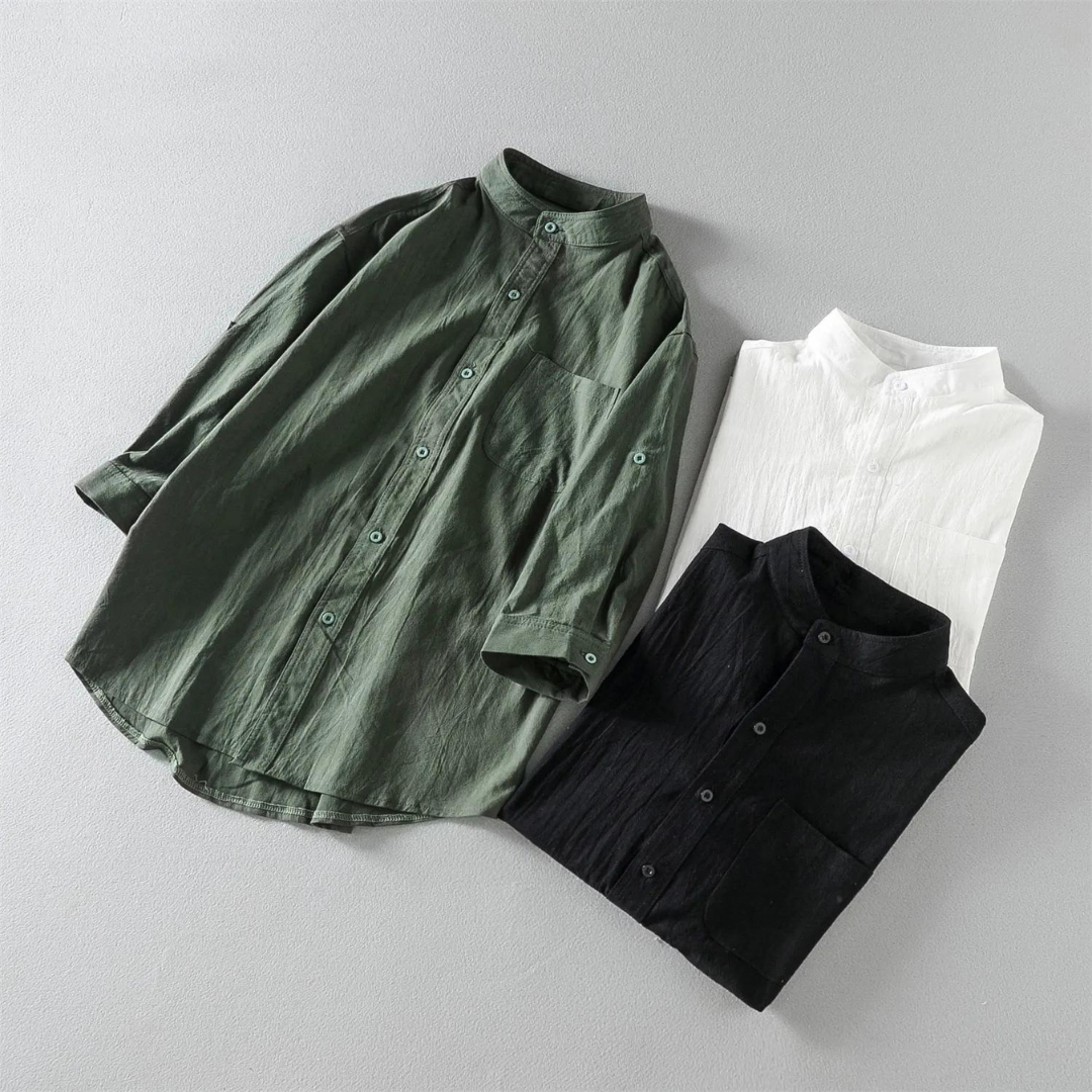 Casual Fit Polyester Button Down Shirt