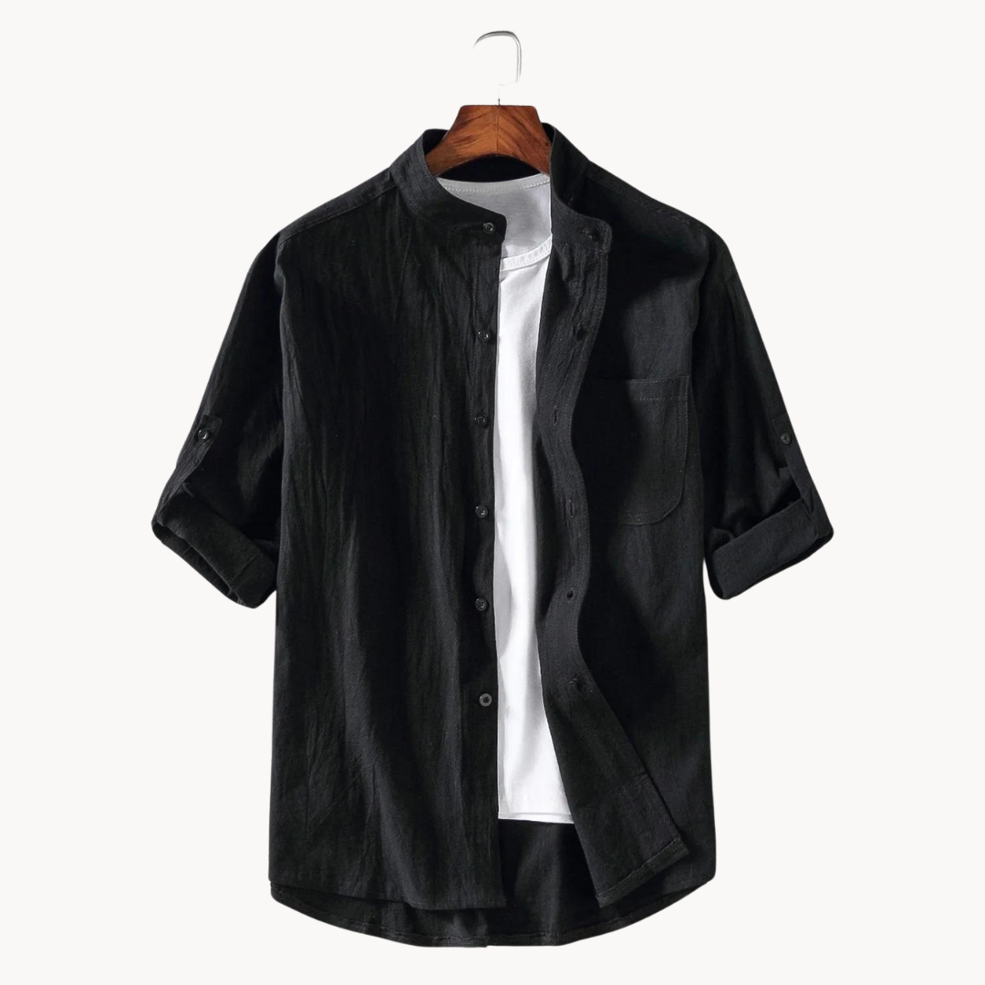 Casual Fit Polyester Button Down Shirt