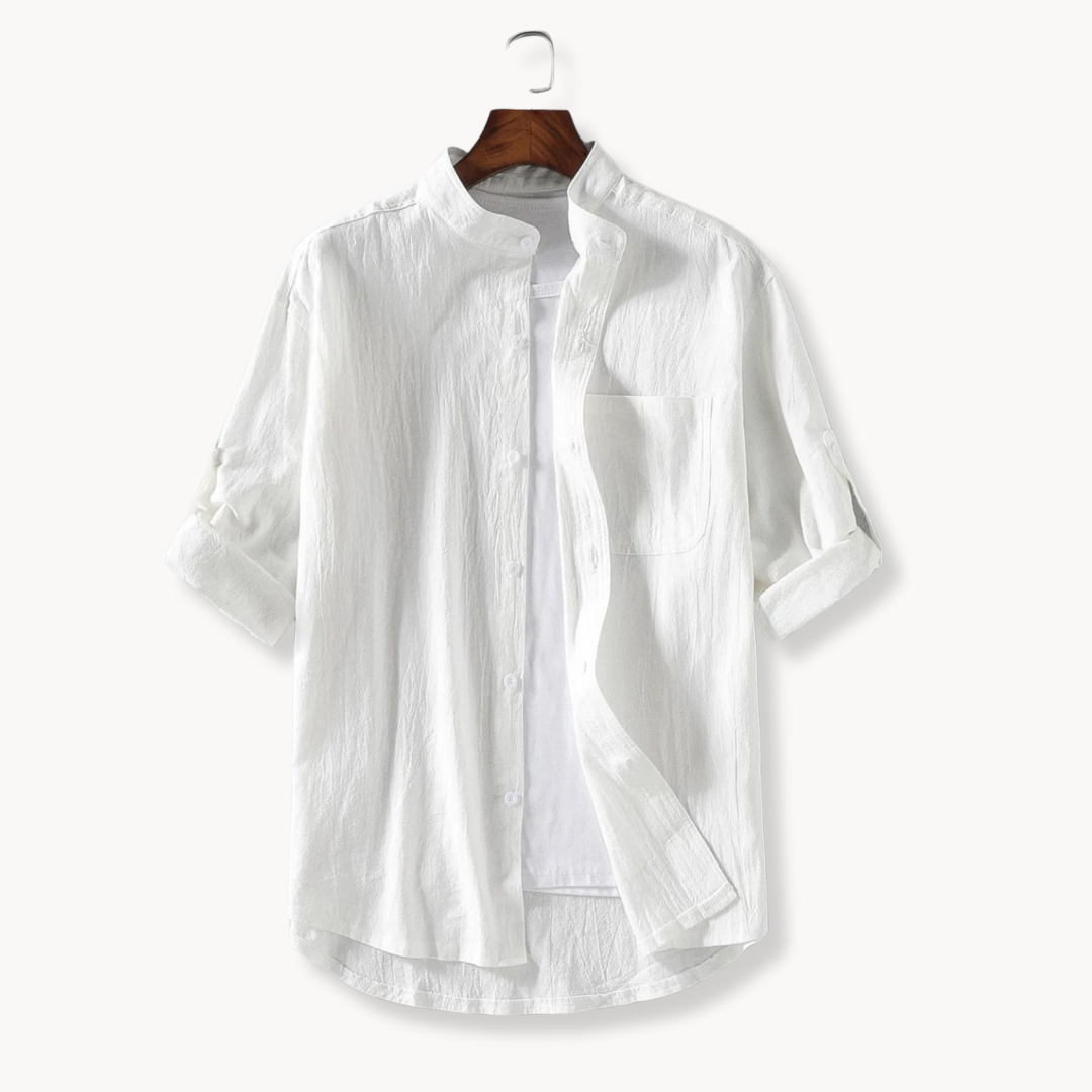 Casual Fit Polyester Button Down Shirt