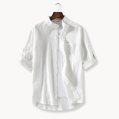 Casual Fit Polyester Button Down Shirt