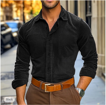 Luxury Velvet Blend Shirt with Traditional Fit