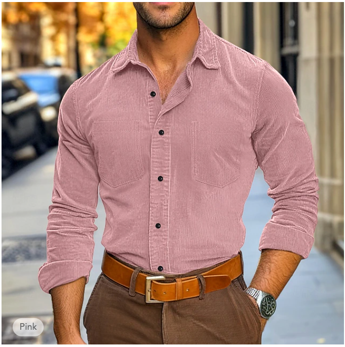 Luxury Velvet Blend Shirt with Traditional Fit